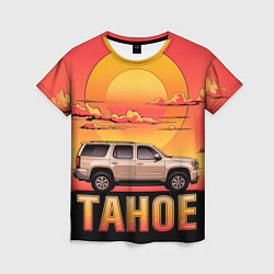 Футболка женская Tahoe на закате джип, цвет: 3D-принт