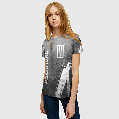 Женская футболка Paramore - grey gradient вертикально / 3D-принт – фото 3
