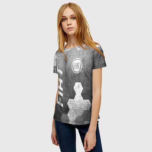 Женская футболка Fiat - grey gradient вертикально / 3D-принт – фото 3
