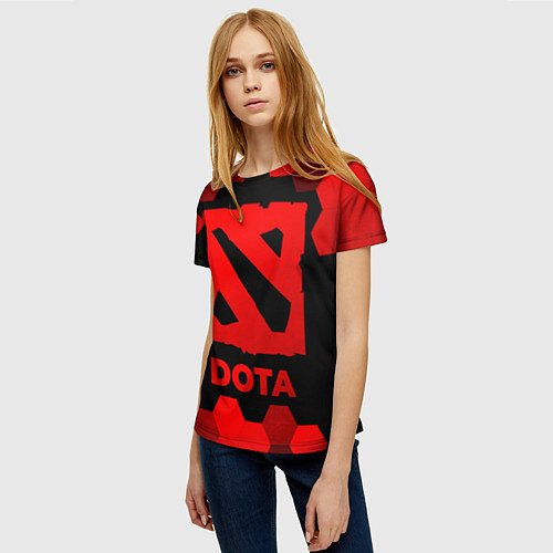 Женская футболка Dota - red gradient / 3D-принт – фото 3