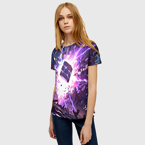 Женская футболка Магический куб / 3D-принт – фото 3