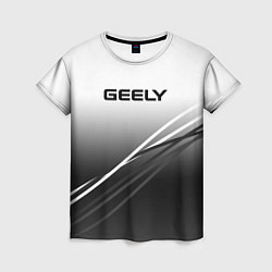 Женская футболка Geely градиент из белого в тёмный с полосами