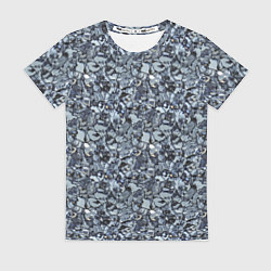Женская футболка Серо-голубой мелкий камень текстура