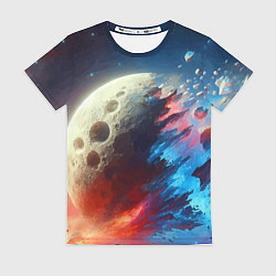 Женская футболка Разрыв космического тела - нейроарт