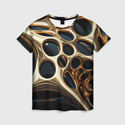 Женская футболка Черно-золотая абстракция