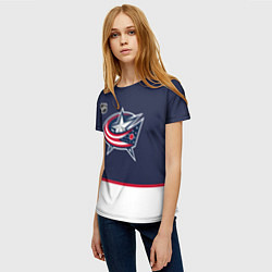 Футболка женская Коламбус Блю Джекетс хоккей, цвет: 3D-принт — фото 2