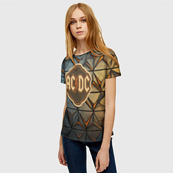Футболка женская ACDC винтажный логотип, цвет: 3D-принт — фото 2