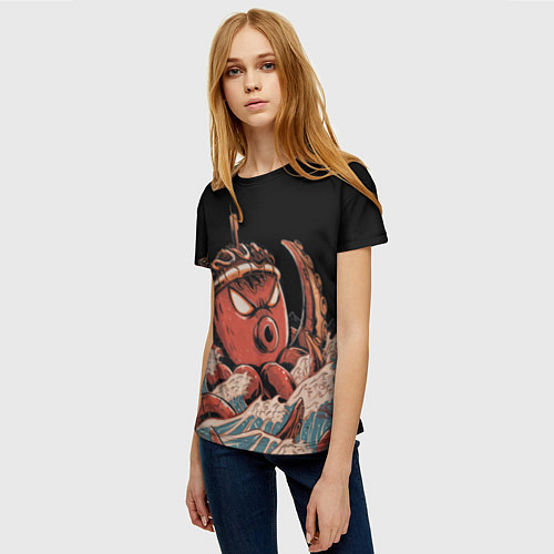 Женская футболка Осьминог такояки / 3D-принт – фото 3