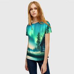 Футболка женская Салатневое небо, цвет: 3D-принт — фото 2