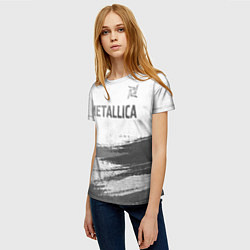 Футболка женская Metallica - white gradient посередине, цвет: 3D-принт — фото 2