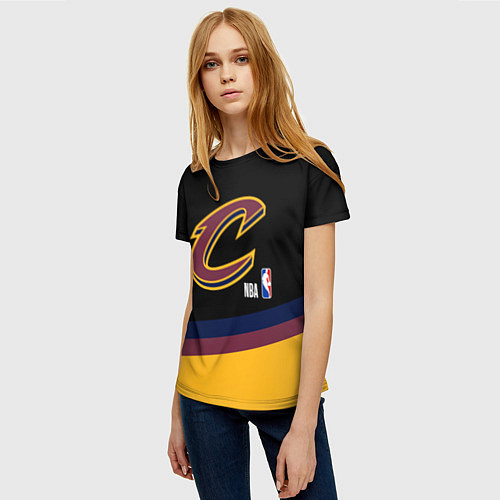 Женская футболка Cleveland Cavaliers NBA basketball / 3D-принт – фото 3