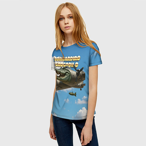 Женская футболка Bombardino Crocodillo мем / 3D-принт – фото 3