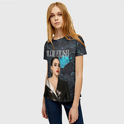 Футболка женская Билли Айлиш в деловом костюме, цвет: 3D-принт — фото 2