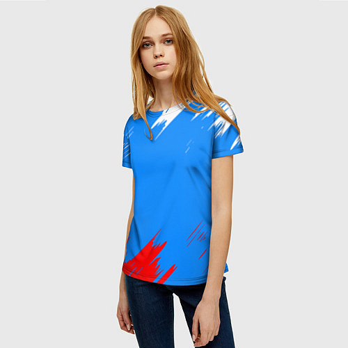 Женская футболка Патриот Россия - флаг / 3D-принт – фото 3