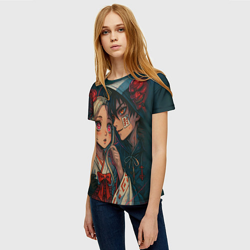 Женская футболка Нэнэ и Амане Ханако кун / 3D-принт – фото 3