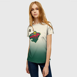 Футболка женская Миннесота Уайлд - геометрический градиент, цвет: 3D-принт — фото 2