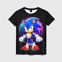 Футболка женская Соник в космосе, цвет: 3D-принт