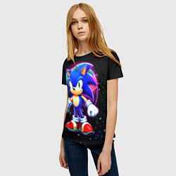 Футболка женская Соник в космосе, цвет: 3D-принт — фото 2