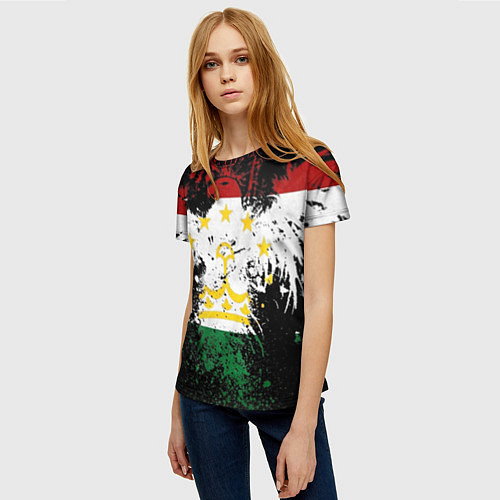 Женская футболка Таджикистан / 3D-принт – фото 3