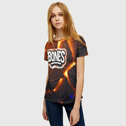 Женская футболка Bones лого в уличном стиле / 3D-принт – фото 3