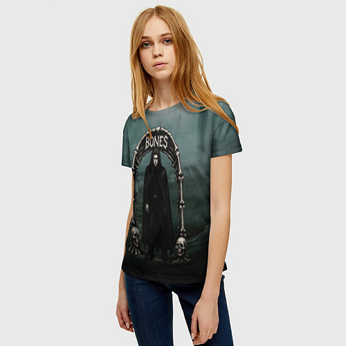Женская футболка Bones арка из костей / 3D-принт – фото 3