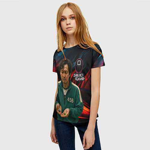 Женская футболка Игрок 456 с кубиками / 3D-принт – фото 3