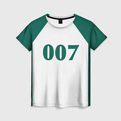Футболка женская Как в Игре в кальмара у игрока 007, цвет: 3D-принт