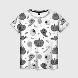 Футболка женская Halloween grey and white, цвет: 3D-принт