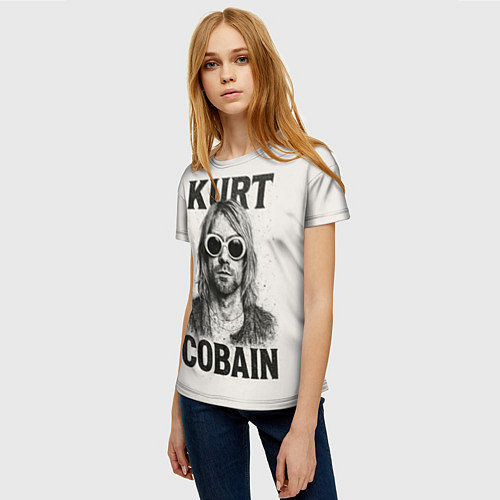 Женская футболка Kurt Cobain - grunge-art / 3D-принт – фото 3