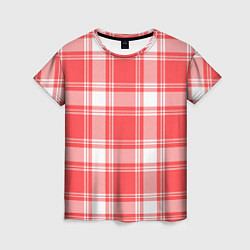 Футболка женская Checked red white, цвет: 3D-принт