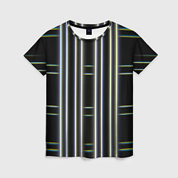 Футболка женская Neon yellow blue white, цвет: 3D-принт