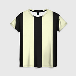 Футболка женская Color black beige line, цвет: 3D-принт
