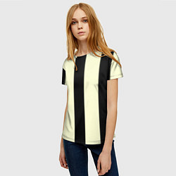 Футболка женская Color black beige line, цвет: 3D-принт — фото 2