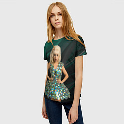 Футболка женская Леди Гага в платье из дисков, цвет: 3D-принт — фото 2