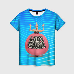 Футболка женская Леди Гага в круглой надувной юбке, цвет: 3D-принт