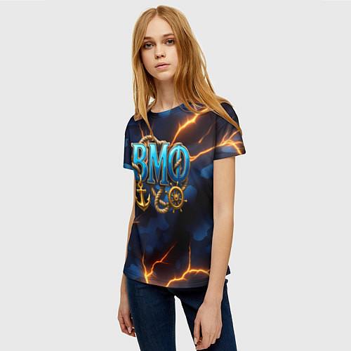 Женская футболка Объемные буквы ВМФ / 3D-принт – фото 3