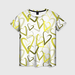 Футболка женская Зеленые сердца, цвет: 3D-принт