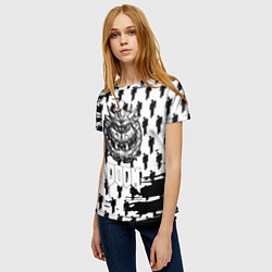 Футболка женская Doom паттерн пипл краски, цвет: 3D-принт — фото 2