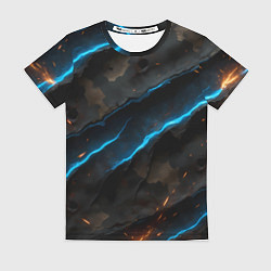 Футболка женская Камуфляж с искрами и неоном, цвет: 3D-принт