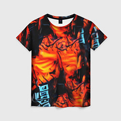 Женская футболка Абстрактная текстура рыжего пламени
