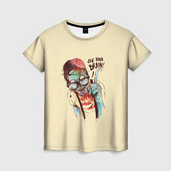 Футболка женская Включи мозги, цвет: 3D-принт