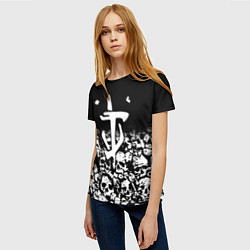 Футболка женская Doom черепа, цвет: 3D-принт — фото 2