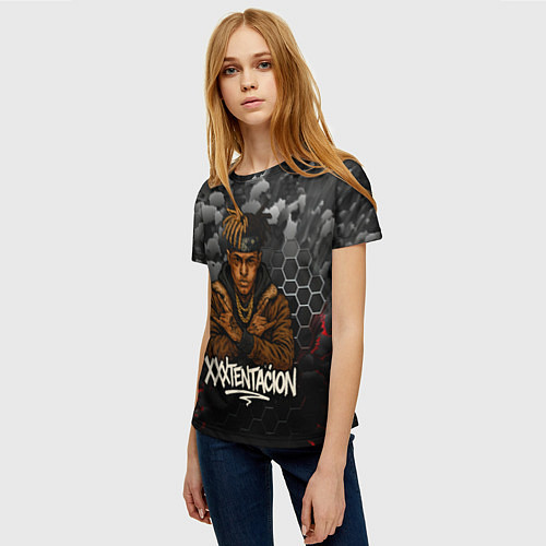 Женская футболка XXXTentacion со скрещенными руками / 3D-принт – фото 3