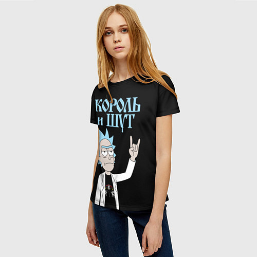 Женская футболка Король и Шут и Рик Санчес из Рик и Морти / 3D-принт – фото 3