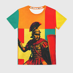 Футболка женская Римский легионер поп-арт, цвет: 3D-принт