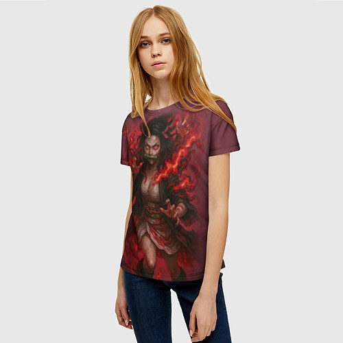 Женская футболка Незуко Камадо реализм / 3D-принт – фото 3