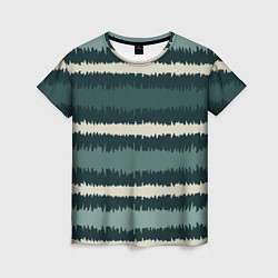 Женская футболка Полосы зигзагообразные зеленые