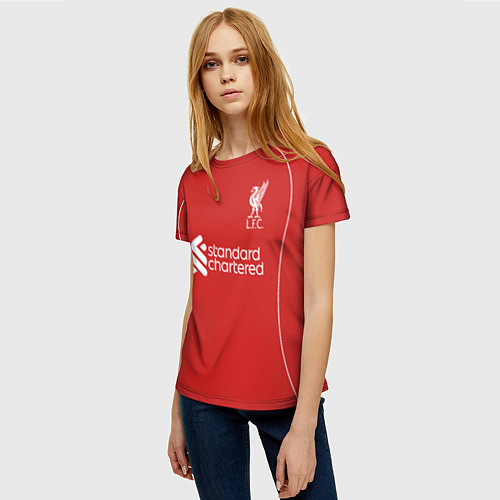 Женская футболка Ливепрпуль домашняя форма 2025 2026 / 3D-принт – фото 3