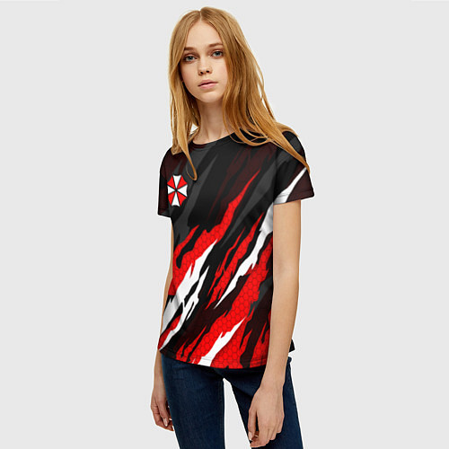 Женская футболка Umbrella - красное пламя / 3D-принт – фото 3