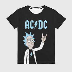 Футболка женская ACDC и Рик Санчес из Рик и Морти, цвет: 3D-принт